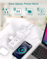 Addtam power strip wall-mount ready for secure desk or wall setup