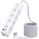 Addtam Surge Protector Power Strip with 12 outlets keeps your desk organized for everyday charging.