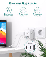 Addtam adapter showing dual USB-C ports and USB-A for fast device charging.