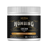 Adellina Numbing Cream bottle shows maximum-strength relief.