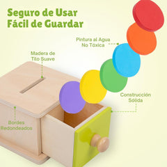 Adena Montessori drawer open scene highlights easy post-play toy storage.