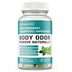 Adeqauom Chlorophyll Capsules bottle front suggesting internal freshness and odor control.
