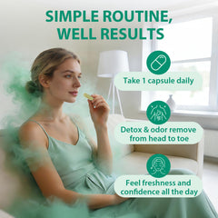 Adeqauom Chlorophyll Capsules easy daily capsule for fresh, odor-free routine.