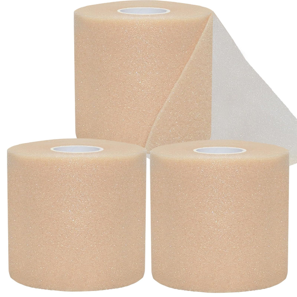 ADMITRY pre-wrap tape beige foam closeup showing protective cushioning for skin