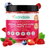 Adndale Calm Magnesium Glycinate Gummies bottle for daily relaxation support.