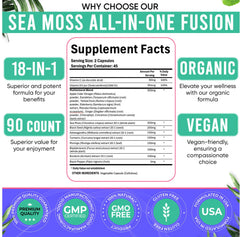 Vegan label on Adndale Sea Moss Capsules indicating gelatin-free formulation