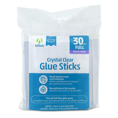 Adtech Adhesive Technologies 220-14ZIP30 full-size glue sticks in a 30-count bag for crafts.