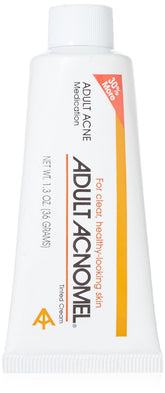 Adult Acnomel cream tube front view for clearer skin without harsh drying.