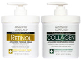 Advanced Clinicals retinol body cream bottle delivering rich hydration for smoother skin.