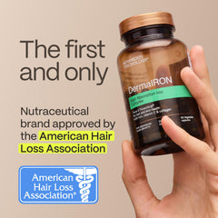 DermaIRON capsules closeup illustrating gentle iron intake.