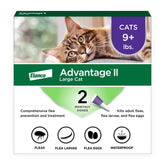 Advantage II Large Cat neck spot-on application on cat scruff for easy flea care.