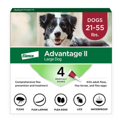 Advantage II Large Dog application on the back shows easy spot-on protection