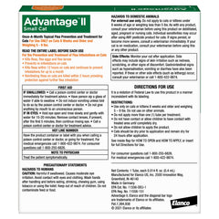 Advantage II Small Cat kills fleas on contact within hours, reducing bites