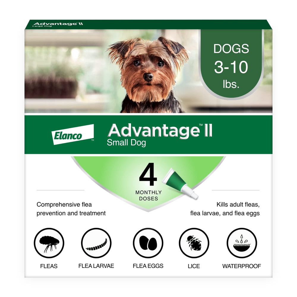 Advantage II Small Dog spot-on application provides quick flea control for small breeds.
