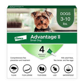 Advantage II Small Dog spot-on application provides quick flea control for small breeds.
