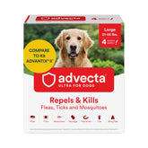 Advecta Ultra bottle pour showing quick protection for large dogs.