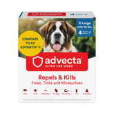 Advecta Ultra bottle for topical flea and tick protection on dogs.