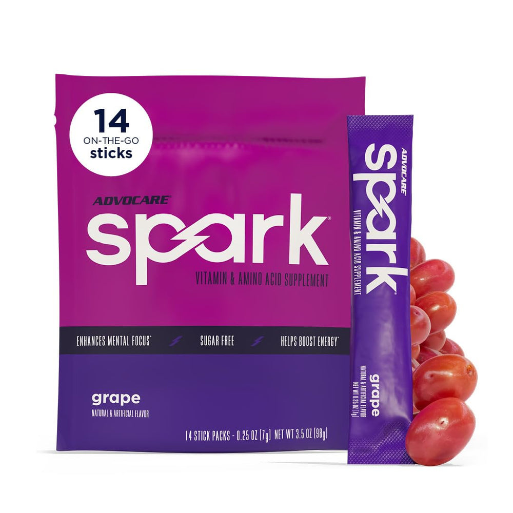 AdvoCare Spark stick pack open for a portable energy boost on the go.