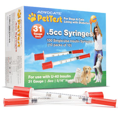 PetTest U-40 syringe closeup for precise dosing