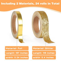 AEBORN foil washi tape with metallic sheen enhances gift wrapping and crafts