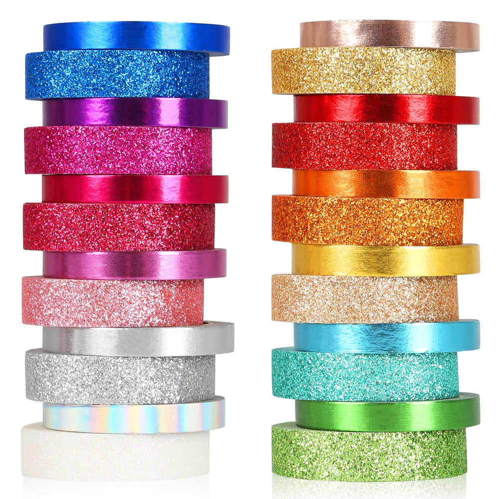 AEBORN metallic glitter washi tape set adds vibrant sparkle to journaling projects