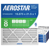 Aerostar pleated air filter with actual size label for easy replacement.