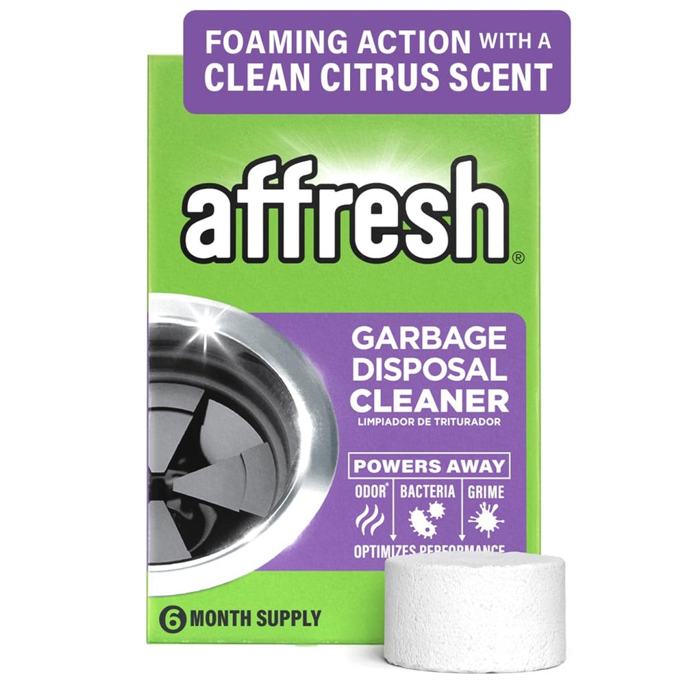 Affresh disposal cleaner foaming action demonstrates deep cleaning.