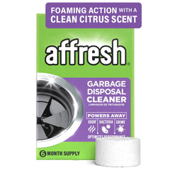 Affresh disposal cleaner foaming action demonstrates deep cleaning.