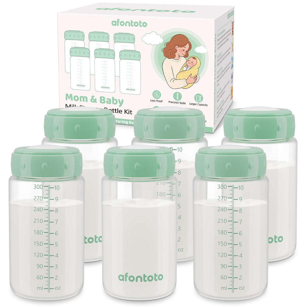 afontoto breastmilk storage bottle 300ml shows compact capacity for multiple pumping sessions.