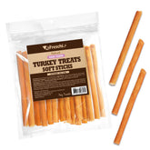 A Freschi Soft Turkey Dog Treats stick, ideal training rewards.