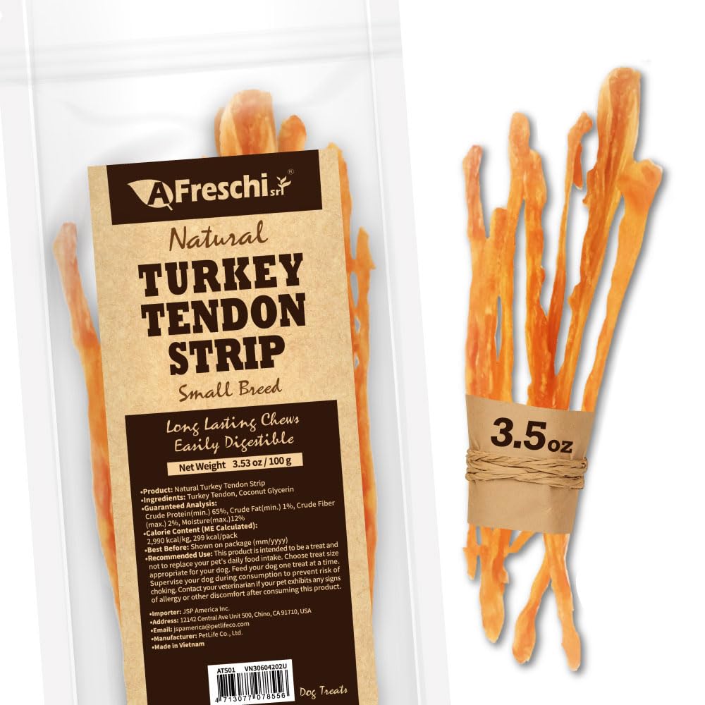 A Freschi turkey tendons USA-sourced dog chews in pack for small breeds