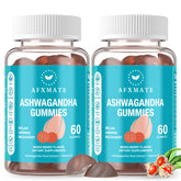AFXMATE Ashwagandha gummies bottle front, convenient daily supplement for energy support