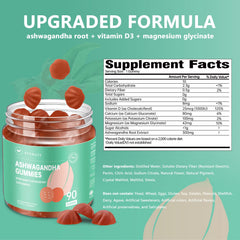 AFXMATE Ashwagandha Gummies label highlights vitamin D and magnesium support.