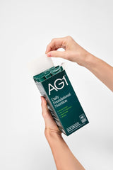 AG1 measuring scoop highlights easy portion control for consistency.