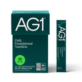 AG1 travel packs 30-count box for on-the-go daily nutrition support