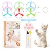 AGIFTMIND Cat Fetch Toy launcher with LED lights for indoor play