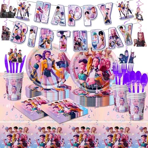 AGOODTO K-Pop Demon plates for vibrant demon-themed birthday celebrations and easy cleanup after party bites.