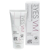 AH! YES VM bottle product shot highlighting organic moisture for sensitive skin.