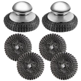 Ahardaim stainless steel scrubber with handle for tough cookware cleaning