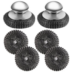 Ahardaim stainless steel scrubber with handle for tough cookware cleaning