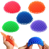AHHSOY five-pack mini fidget worm toys in vibrant colors for on-the-go stress relief.