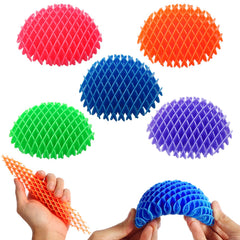 AHHSOY five-pack mini fidget worm toys in vibrant colors for on-the-go stress relief.
