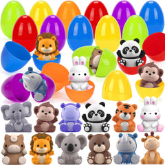 Aigybobo Easter eggs with safari finger puppets for kids' egg hunt