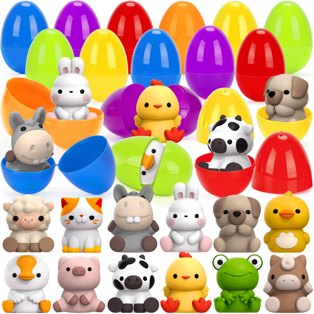 Aigybobo Easter eggs with animal finger puppets for playful egg hunts.