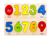 Aile wooden number puzzles board closeup, kid-friendly design supports early counting