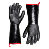 Aillary 932°F extreme heat gloves in action during grilling for protection.