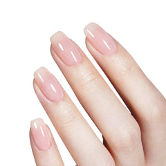 Subtle nude nails with AILLSA milky pink nude gel polish