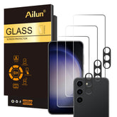 AILUN Galaxy S23 FE screen protector close-up showing edge-to-edge protection.