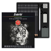 Aenir Sketch Pencils 18-piece set for versatile sketching and tonal control.