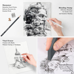 Aenir Sketch Pencils vinyl eraser for clean, quick corrections.